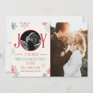 クリスマス妊娠超音波告知Joy シーズンカード