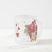 クリスマス妖精とハート フロストグラスマグカップ (正面右)