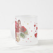 クリスマス妖精とハート フロストグラスマグカップ (正面左)