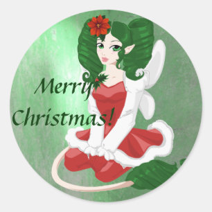 クリスマス妖精の国シール ラウンドシール