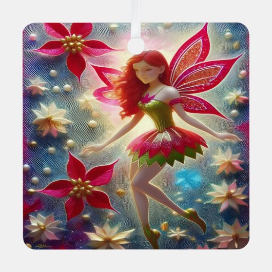 クリスマス妖精コレクション - 赤毛 メタルオーナメント (正面)