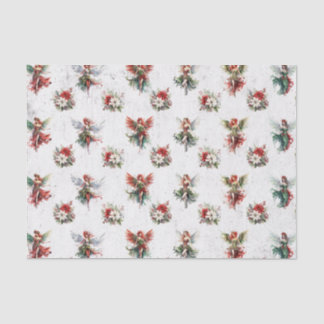 クリスマス妖精&ポインセティアスティッシュペーパー 薄葉紙