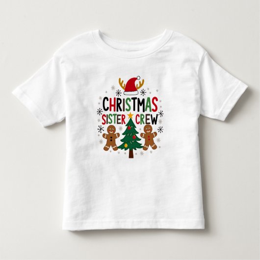 クリスマス姉妹クルーフェスティブジンジャーブレッドフレンド トドラーTシャツ (正面)