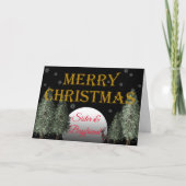 クリスマス姉妹ボーイフレンド月照伝統的鹿 シーズンカード (正面)