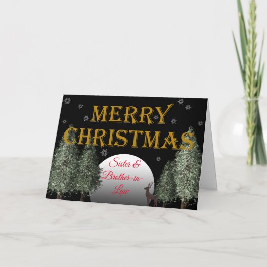 クリスマス姉妹夫ムーンライトディアー伝統的 シーズンカード (正面)