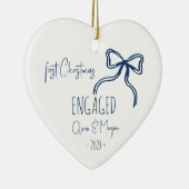 クリスマス婚約したの手ユニーク引き セラミックオーナメント (右)
