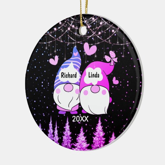 クリスマス婚約した記念結婚した会 セラミックオーナメント (左)