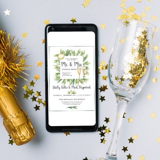 クリスマス婚約パーティ招待状