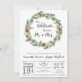 クリスマス婚約パーティ招待状 招待状 (正面)