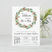 クリスマス婚約パーティ招待状 招待状 (スタンド正面)