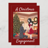 クリスマス婚約招待状 招待状 (正面/裏面)