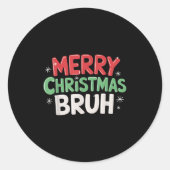 クリスマス子供へシャツボーイズ女子メリークリスマス ラウンドシール (正面)