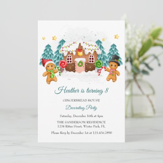 クリスマス子供へ飾り誕生日パーティー 招待状 (スタンド正面)