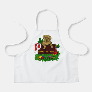 クリスマス子犬 エプロン