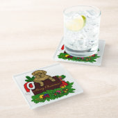 クリスマス子犬 ガラスコースター (アングル)