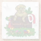 クリスマス子犬 ガラスコースター (裏面)