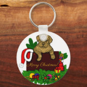 クリスマス子犬 キーホルダー (正面)