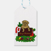 クリスマス子犬 ギフトタグ (正面)