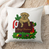 クリスマス子犬 クッション (ブランケット)