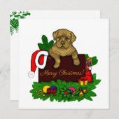 クリスマス子犬 シーズンカード (正面/裏面)