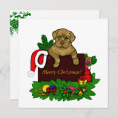 クリスマス子犬 シーズンカード (正面/裏面)