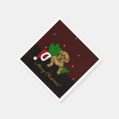 クリスマス子犬 スタンダードカクテルナプキン (角)