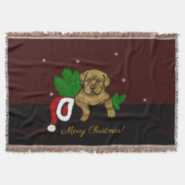 クリスマス子犬 スローブランケット