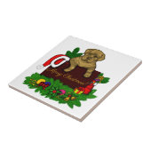 クリスマス子犬 タイル (側面)