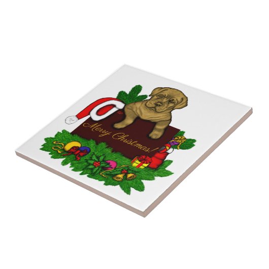 クリスマス子犬 タイル (側面)