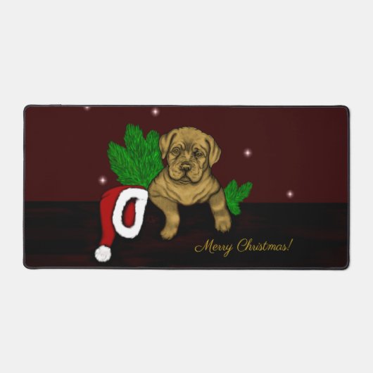 クリスマス子犬 デスクマット (正面)