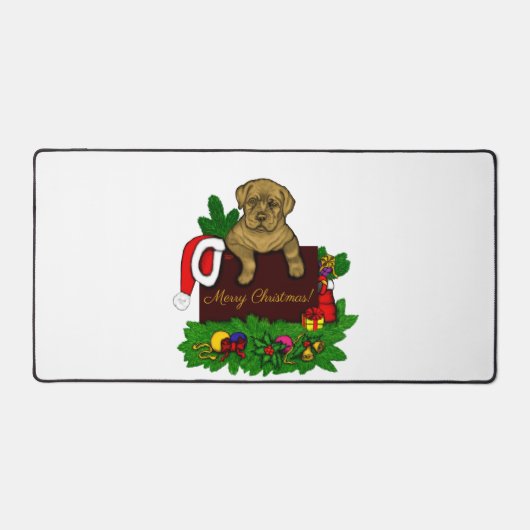 クリスマス子犬 デスクマット (正面)
