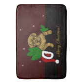 クリスマス子犬 バスマット (正面縦)