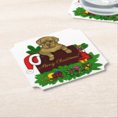 クリスマス子犬 ペーパーコースター (アングル)