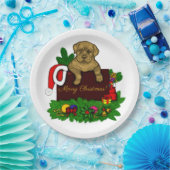 クリスマス子犬 ペーパープレート (パーティー)