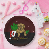 クリスマス子犬 ペーパープレート (パーティー)