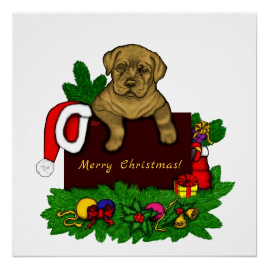クリスマス子犬 ポスター (正面)