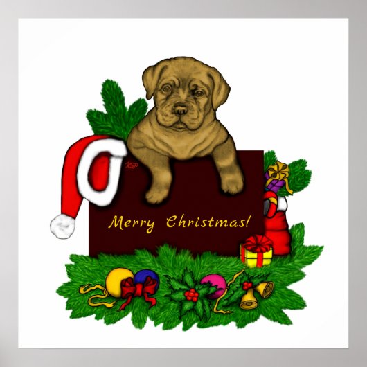 クリスマス子犬 ポスター (正面)