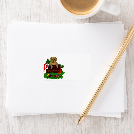 クリスマス子犬 ラベル (インサイチュ)