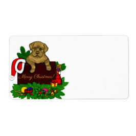 クリスマス子犬 ラベル