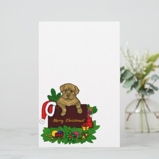 クリスマス子犬 便箋 (スタンド正面)