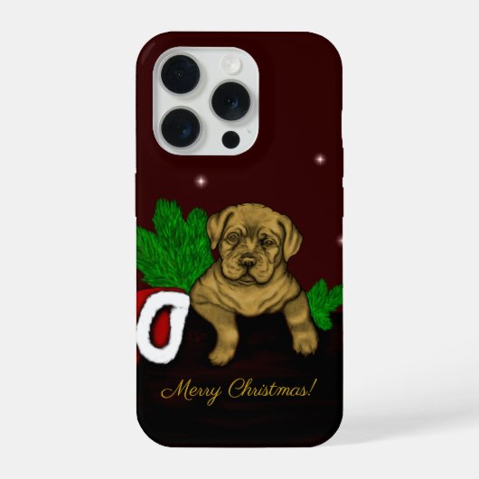 クリスマス子犬 iPhoneケース (裏面)