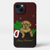 クリスマス子犬 iPhoneケース (裏面)
