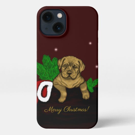 クリスマス子犬 iPhoneケース (裏面)