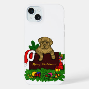 クリスマス子犬 iPhone 15 PLUSケース