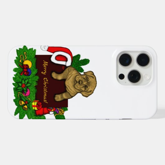 クリスマス子犬 iPhoneケース (裏面横)