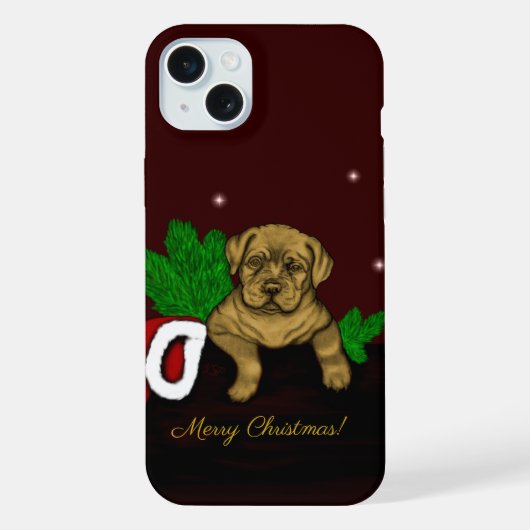 クリスマス子犬 iPhoneケース (裏面)