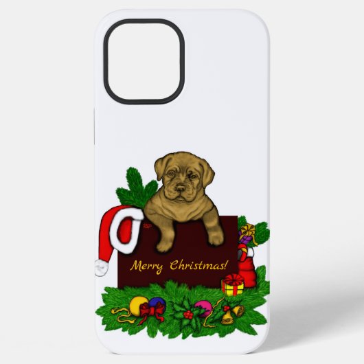 クリスマス子犬 iPhoneケース (裏面)