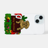 クリスマス子犬 iPhone 15ケース (裏面横)