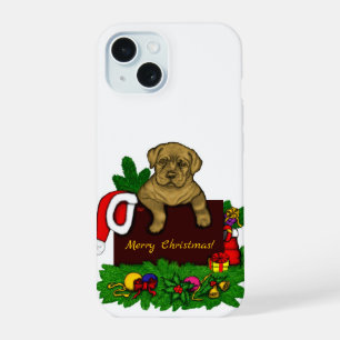 クリスマス子犬 iPhone 15ケース