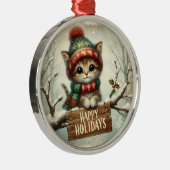 クリスマス子猫オーナメント メタルオーナメント (右)